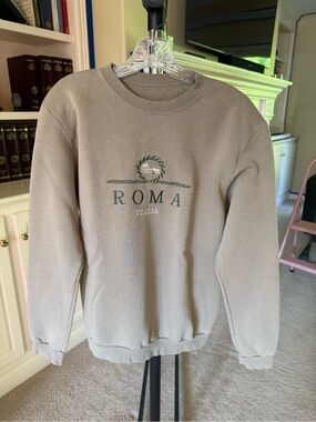 Vintage-style Roma Italia embroidered crewneck sweatshirt